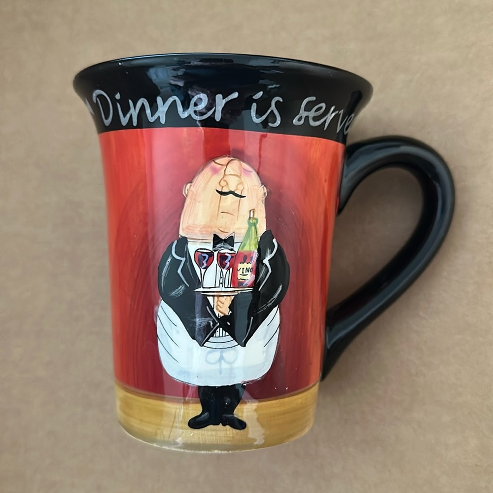 Certified International Coffee Mug.  Dinner is served- Vino